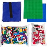 Building Bricks – 1000 pc Bulkブロック+ 324 Piece Windows、ドア、屋根のタイルセット – 合計1324 Piece Bulkブロック| 2 Basepl