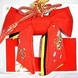 七五三 刺繍(マリ)結び帯 3サイズ5色/L(7歳用) 赤