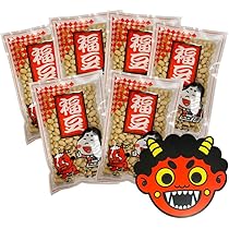 豆お福 Amazon.co.jp: 福豆 節分 100g × 6袋 赤鬼 お面付き : 食品・飲料・お酒