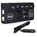 カーインバーター 車載充電器 120W DC12V 24V をAC110Vに変換 修正弦波 カーチャージャー 12V車＆24Vトラック対応 アダプター ACコンセント 3口/2口×3 USBポート×4 シガーライターソケット×2 直流交流変換装置 車