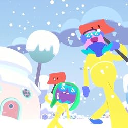 レノンとグルコ～ふたりはサイコー！の人気壁紙画像 雪の日のタウノポリス／友達の成長はステキなこと