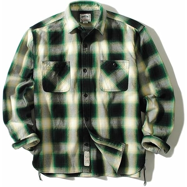 Amazon.co.jp: [ビッグマイク] BIGMIKE オンブレチェックシャツ 長袖 M