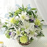 BunBunBee 旬のおまかせアレンジ「ホワイト＆ブルー～リリー～M」