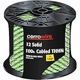 Cerro 112 – 161253bフィートSolid Cabled THHNブラック、ホワイトとグリーンワイヤ、50-foot、12-gauge 100-Foot 112-161253C 1