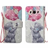 Galaxy J5 2016 ケース ,COOSTOREJP かわいい面白いカラフルな絵画の3DパターンのPUレザーウォレットケースSamsung Galaxy J5 2016用,ベア