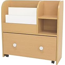 Amazon.co.jp: 市場 絵本ラック 子供 おもちゃ箱付 naKIDS 幅80x