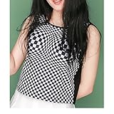 女性チョッキ 視覚大胸チョッキ 視覚巨乳チョッキ 3D立体感のデザイン 胸を大きくするチョッキ ノースリーブ (S)