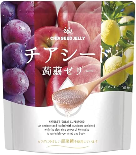 Amazon.co.jp: チアシード蒟蒻ゼリー 4種類ミックス 60個×3袋