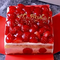 Amazon.co.jp: たべるン あまおう苺ピンクのショートケーキ 5号 (4～6
