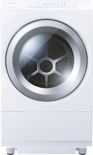 Toshiba Drum-type Washer and Dryer, Width 23.6 inches (60 cm), Washing 26.6 lbs (12 kg), Drying 15.4 lbs (7 kg), Right-opening, TW-127XH4R(W) Gran White, Large Air Flow Drying, Ag+ Antibacterial Water, Detergent Automatically, Hot Water Washing - 1