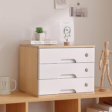 売れ筋ランキング チェストファイルキャビネット IWEJ ファイルキャビネット 木製 鍵付き 引き出し付き 卓上 大容量 書類整理 文房具収納 デスクトップオーガナイザー おしゃれ
