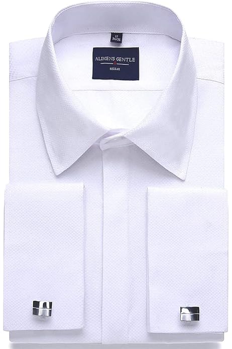 Long Sleeve Metal Cufflink Dress Shirts 
