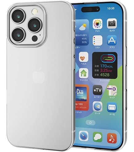 Amazon.co.jp: エレコム iPhone 16 Pro ケース クリア 背面硬度