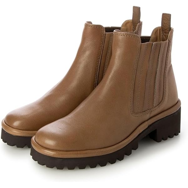 Amazon | [サヤ] 23秋冬4.5cmタンクソール本革チェルシーブーツ ダーク