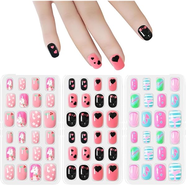 Amazon | Liberte555 ネイルチップ 子供 キッズ 子供用 地雷系 子供用