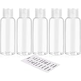 DNSEN 5 Pack 3.4oz Empty Plastic Travel Bottles for Toiletries TSA Approved Leak Proof Squeezable Travel Size Containers Trav