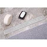 neodrain za3g03 LinearシャワーDrain with QuadratoパターンGrate、24インチ、つや消し304ステンレススチール 32 IN ZA3-32-G03