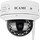 ICAMI 防犯カメラ 屋外 ワイヤレス 工事不要 ドーム型 家庭用 WIFI 監視カメラ 屋内 玄関 AI人体検知 500万画素 SDカード録画 IP防水 常時録画 夜間対応 遠隔監視 日本語説明書 日本語アプリ スマホ 簡単操作 家庭 店舗 玄関