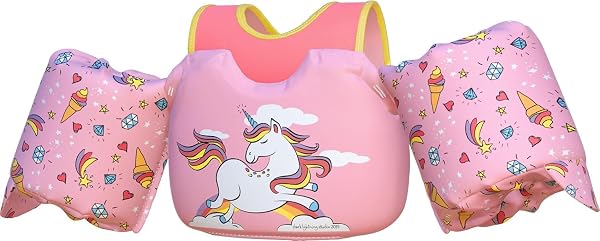 Dark Lightning スイムベスト 子供用 1-12歳 (ベビー/キッズ/ジュニア) 浮力サポート 水泳練習 水遊び プール 海水浴 フローティングベスト 男の子 女の子 - 1