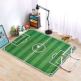 OSHIDE 3Dスタイル　 カーペット マット ジョイントマット　サッカー ラグ 手触りが優しいラグ 防塵 両面滑り止め付 折り畳み可能 洗える 子供用 1.5*2m(グリーン)