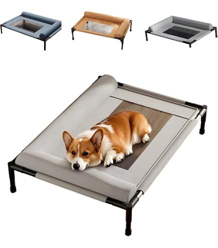 Amazon | 犬用ベッド 高架式 中型犬用 犬コット メッシュ ひんやり