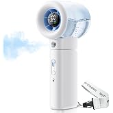 【Amazon.co.jp 2026夏限定】Karcusiny ハンディファン ミスト付き 携帯扇風機 100段階風量調節 6000mAh大容量 手持ち・卓上・加湿3WAY【家電批評ベストバイ受賞】ハンディ扇風機 強力送風 手持ち扇風機 小型 軽量 