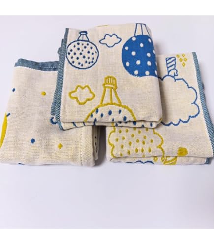 Amazon｜fuwara 6重織ガーゼフェイスタオル 約30×75cm (きのこ