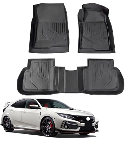 HONDA シビックR FL5用 防水フロアマット 3枚セット Amazon | シビック TYPE-R FL5 フロアマット トランクマット 防水 3D