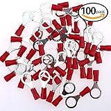 Glarks 100pcs 22-16 Gauge M8 Ring Electrical Insulated Quick Splice Crimp Terminals Connectors [並行輸入