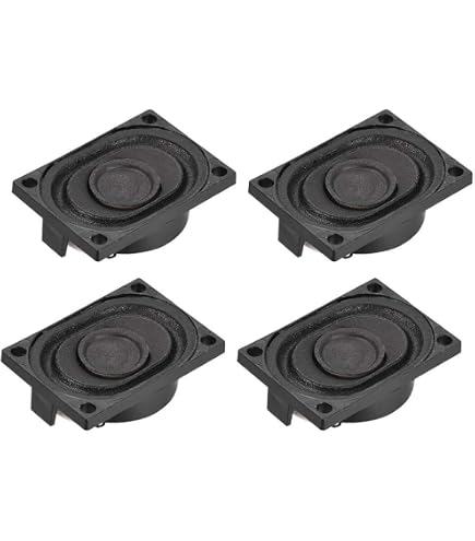 Uxcell 4Pcs 2W 8 Ohm 23mm Metal Shell Speakers - Internal Magnet Loudspeakers