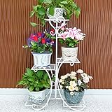 JCRNJSB® ヨーロッパスタイルのアイアンフラワーラックフロアタイプマルチレイヤフラワーラックバルコニーリビングルームグリーンラディッシュフラワーフレームクロロフィルム5棚 折りたたみ式、フラワー