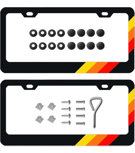 thumbnail image 2 of RETRO Heritage Stripe Yoda License Plate Frame With Matching Valve Stem Caps 2 of 5