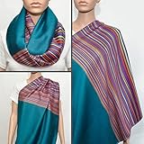 Teal Nursing Cover with Colorful Striped Pattern, Nursing Cover Scarf, Breastfeeding Cover, Nursing 