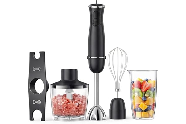 Turelar ブレンダー ハンドブレンダー 15000回/分 離乳食 電動 ハンドミキサー お祝い ギフト 氷も砕ける フードプロセッサー 電動泡立て器 スリム コンパクト アタッチメント(つぶす/混ぜる/切る/刻む/泡立て)