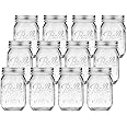 Mason Jars Set,480ml Regular Mouth Spice Jar with Airtight Lids - Thicken Seasoning Spice Containers for Kitchen Organization