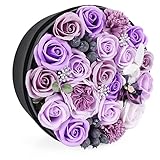 YOBANSA 花 フレグランス ソープフラワー ラウンドボックス タイプ 窓付き 丸型 ギフト ボックス クリスマスプレゼント 成人礼 結婚式 結婚記念日 出産祝い プロポーズ 誕生日プレゼント お