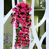 Coobl人工シルクバイオレットガーランド植物つる花花柄ウェディングパーティー壁ホームデコレーションパープル& # xff08 ; 2個& # xff09 ; A