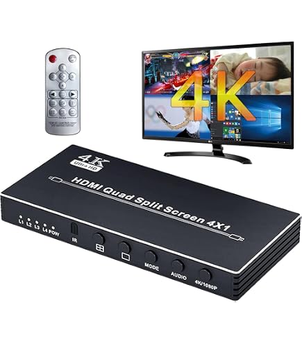 Amazon | DAIAD HDMIマルチビューワー 2入力1出力 4K60Hz 最大2画面