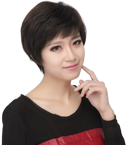 Amazon.co.jp: 【プリシラ】五分ウィッグ 人毛100% ショート 人毛