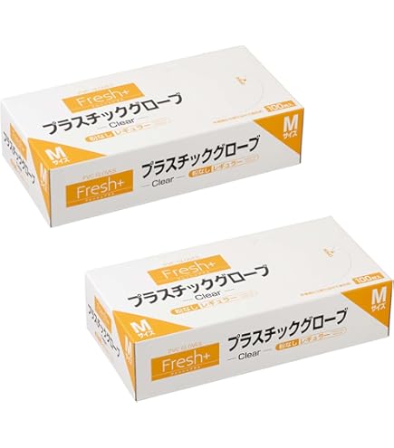 Amazon.co.jp: リブドゥ リフレ プラスチック手袋 粉なし Mサイズ 100