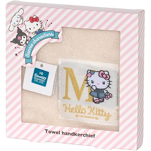ハローキティ イニシャル タオルハンカチ 婦人 レディース タオル ハンドタオル 約25cm 000838-0022 (M)