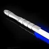 YDDSABER ライトセーバー LEDブレード メタルヒルト フォースFX ライトセーバー 効果音 センサー搭載 充電式ライトアップソード (シルバーヒルトーブルーブレード) 18か月以上