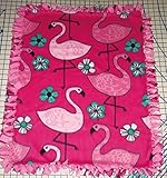 Flamingos Hand Tied Fleece Baby Pet Lap Blanket 30 x 24 Made by Scrunchies by Sherry by Made by Scru