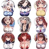 PUSUI ウマ娘 3Dマウスパッド ウマ娘 プリティーダービーパッド 手首 胸 露出 おっぱいマウスパッド 大きな胸の マウスパッド 3D 滑り止め アニメ 可愛い コレクション シリコン充填 人間工学 耐久性良い 手首置きドセクシーマウスパッド 