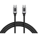 USBC充電器ケーブル-Emarkerチップを備えたUSBC-USB Cケーブルの高速充電、ほとんどのUSB-Cデバイス用の20V / 5Aダブルヘッドナイロン編組タイプCデータケーブル Coldwhite