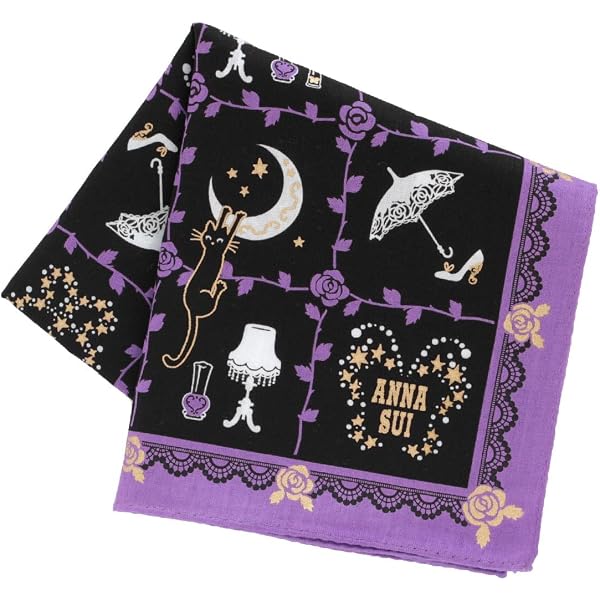 アナスイ　ガーゼゲット　ドット柄　パープル Amazon.co.jp: [ANNA SUI] 【アナスイ】 大判 プリントハンカチ（58cm