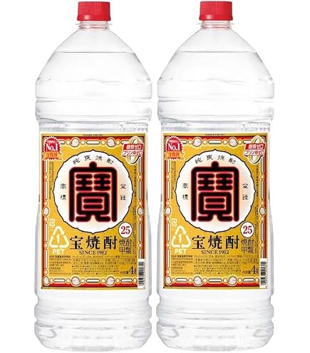 Amazon.co.jp: 宝焼酎 純 20度 ペットボトル 4L 8本 2ケース 甲類焼酎