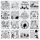 Copeflap ステンシルシート クリスマス 描画 テンプレート ステンシルプレート 模様 サンタクロース ツリー (15*15cm)
