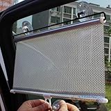mazimark -- Retractable車オートサンシェードブロックフロントガラス背面メッシュカーテンウィンドウバイザー