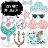 Let 's Be Mermaids – ベビーシャワーまたは誕生日パーティー写真ブース小道具キット – 20カウント